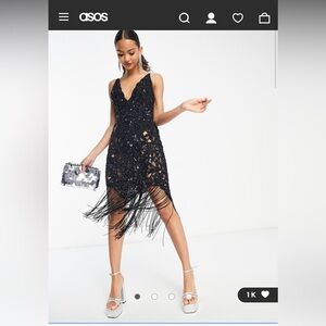 ASOS Black Fringe Dress